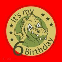 It's My 6th Birthday Dinosaur Santa Hat thumb 1