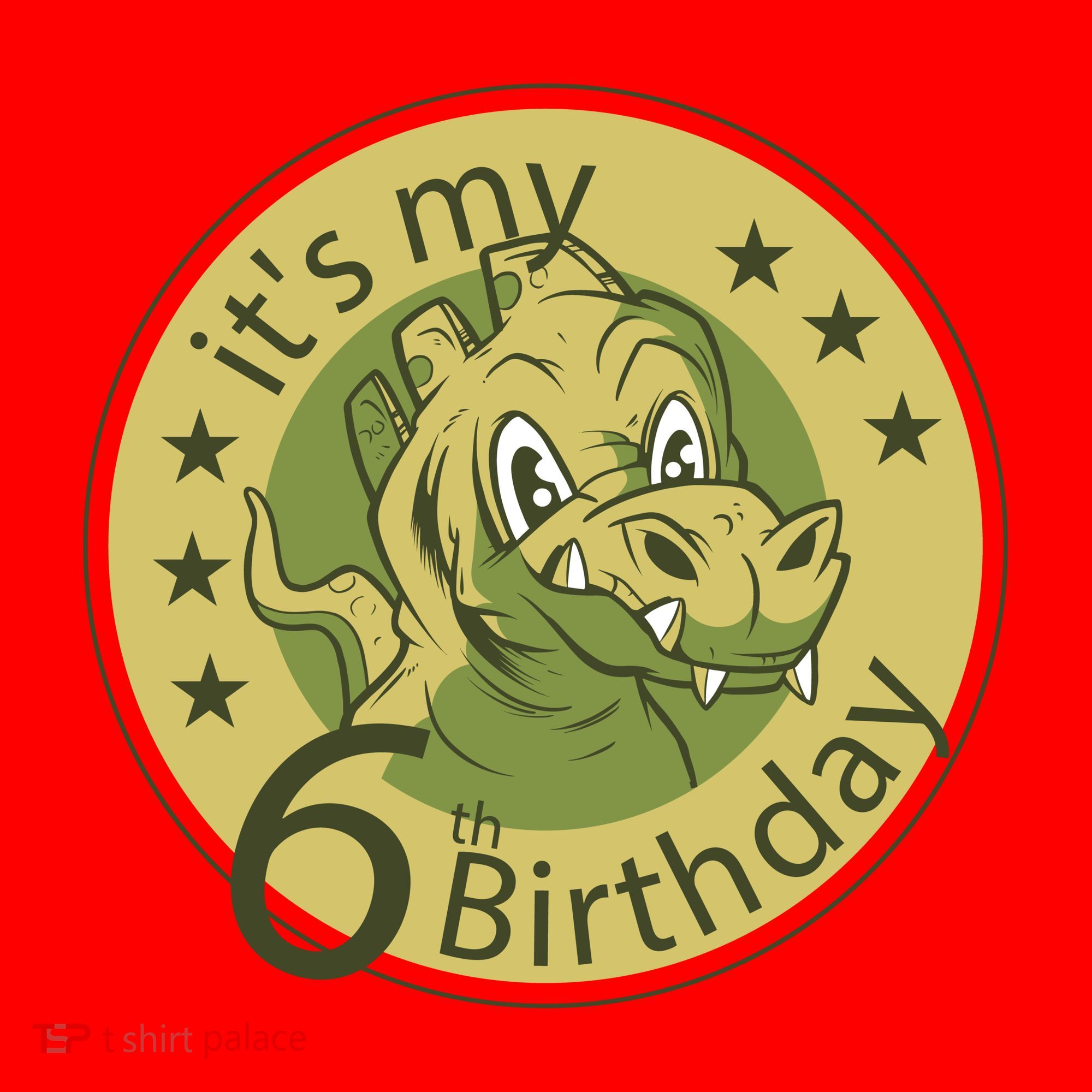 It's My 6th Birthday Dinosaur Santa Hat