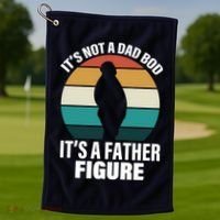 It's Not A Dad Bod It's A Father Figure Retro  Golf Towel thumb 1