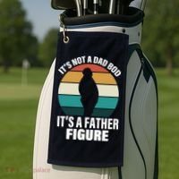 It's Not A Dad Bod It's A Father Figure Retro  Golf Towel thumb 2