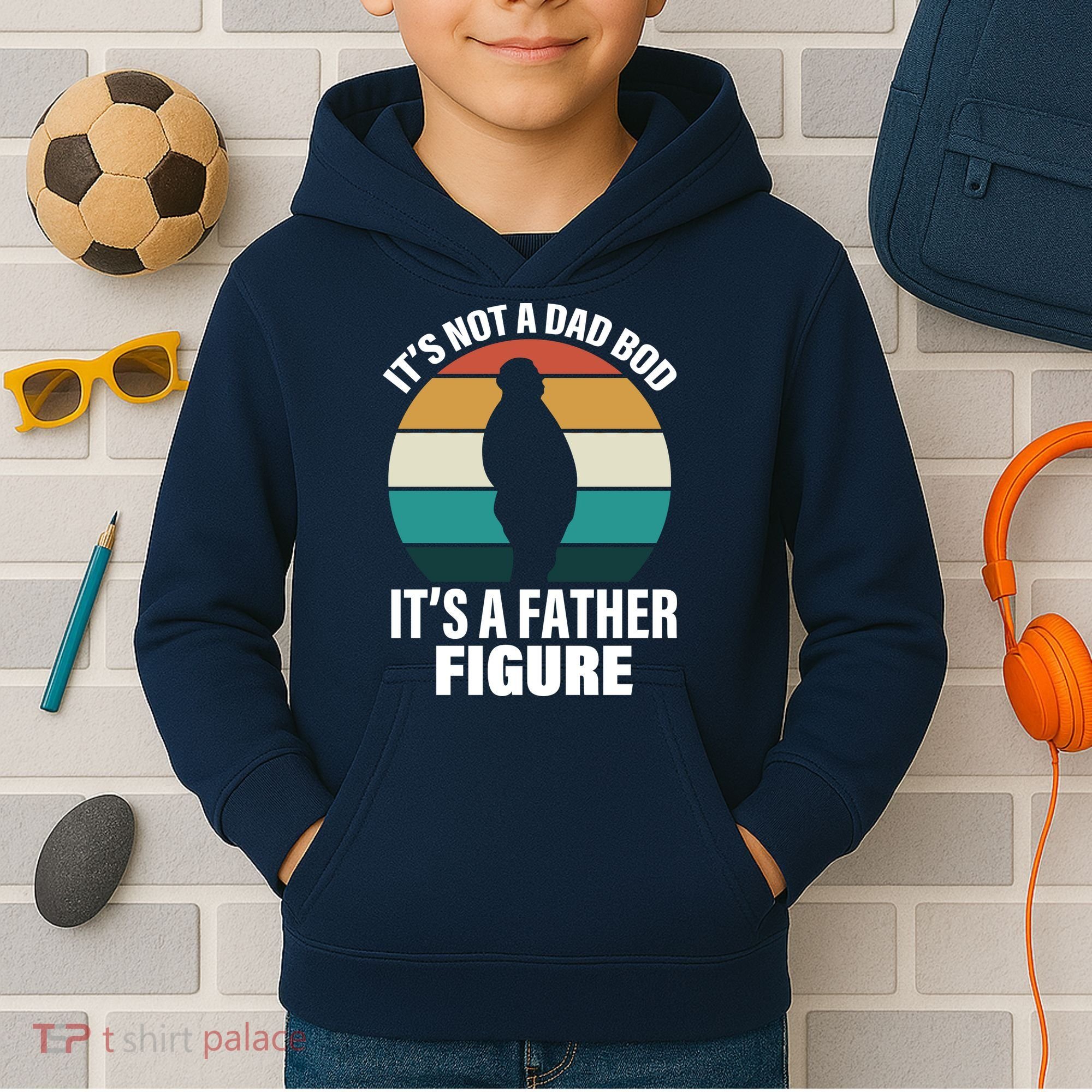 It's Not A Dad Bod It's A Father Figure Retro  Kids Hoodie