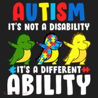 It's Not A Disability Ability Autism Dinosaur Dabbing Women's Sweatshirt thumb 2
