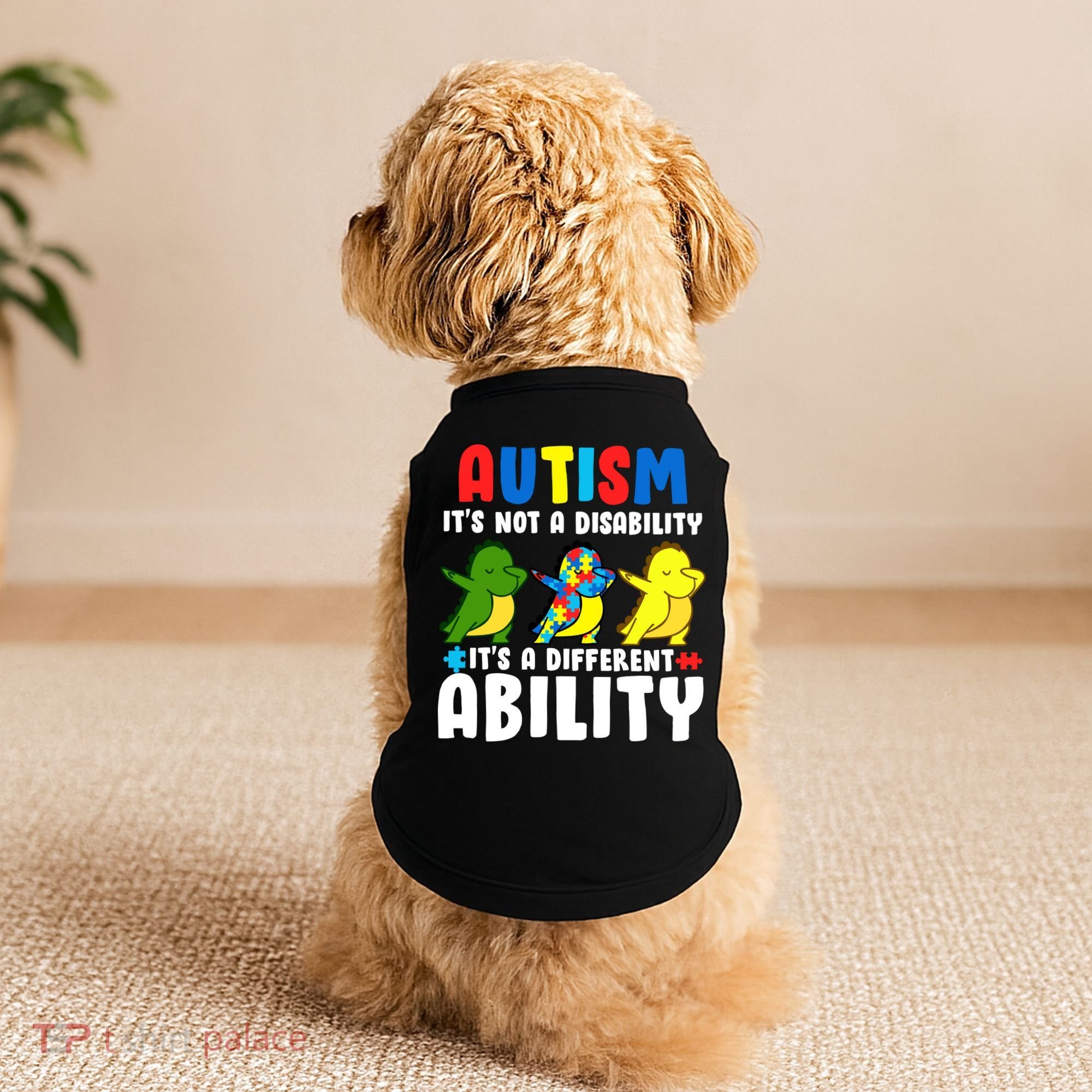 It's Not A Disability Ability Autism Dinosaur Dabbing Doggie Tank