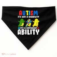 It's Not A Disability Ability Autism Dinosaur Dabbing USA-Made Doggie Bandana thumb 0
