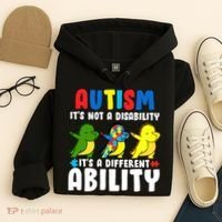 It's Not A Disability Ability Autism Dinosaur Dabbing Hoodie thumb 4