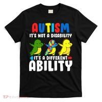 It's Not A Disability Ability Autism Dinosaur Dabbing T-Shirt thumb 0