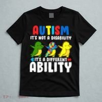 It's Not A Disability Ability Autism Dinosaur Dabbing T-Shirt thumb 5