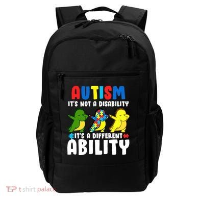 It's Not A Disability Ability Autism Dinosaur Dabbing Backpack