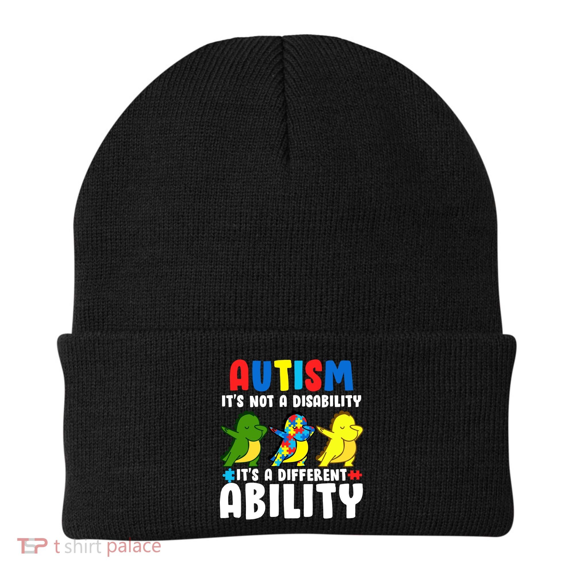 It's Not A Disability Ability Autism Dinosaur Dabbing Beanie