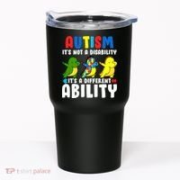 It's Not A Disability Ability Autism Dinosaur Dabbing Tumbler thumb 0
