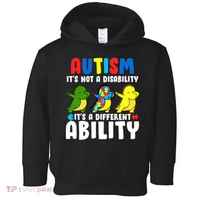 It's Not A Disability Ability Autism Dinosaur Dabbing Toddler Hoodie