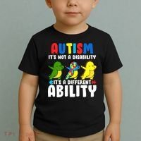 It's Not A Disability Ability Autism Dinosaur Dabbing Toddler T-Shirt thumb 2