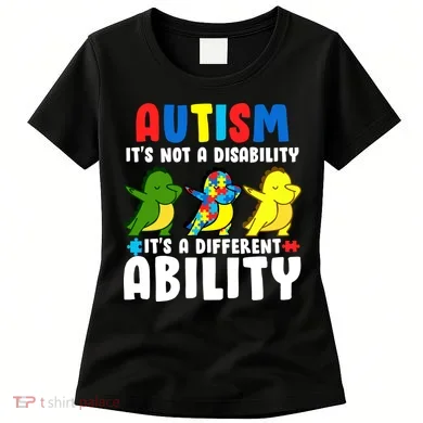 It's Not A Disability Ability Autism Dinosaur Dabbing Women's T-Shirt
