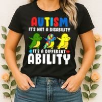 It's Not A Disability Ability Autism Dinosaur Dabbing Women's T-Shirt thumb 2