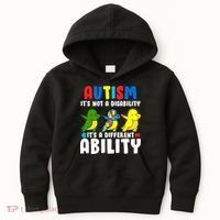 It's Not A Disability Ability Autism Dinosaur Dabbing Kids Hoodie thumb 0