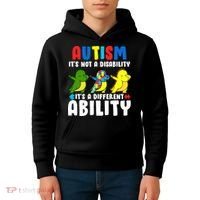 It's Not A Disability Ability Autism Dinosaur Dabbing Kids Hoodie thumb 4