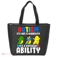 It's Not A Disability Ability Autism Dinosaur Dabbing Tote Bag thumb 0