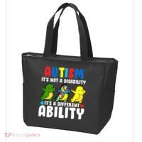 It's Not A Disability Ability Autism Dinosaur Dabbing Tote Bag thumb 3