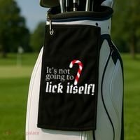 It's Not Going To Lick Itself Candy Cane Golf Towel thumb 2