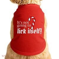 It's Not Going To Lick Itself Candy Cane Doggie Tank thumb 0