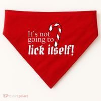 It's Not Going To Lick Itself Candy Cane USA-Made Doggie Bandana thumb 0