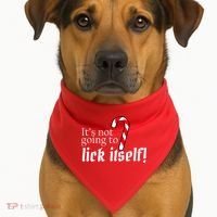 It's Not Going To Lick Itself Candy Cane USA-Made Doggie Bandana thumb 1