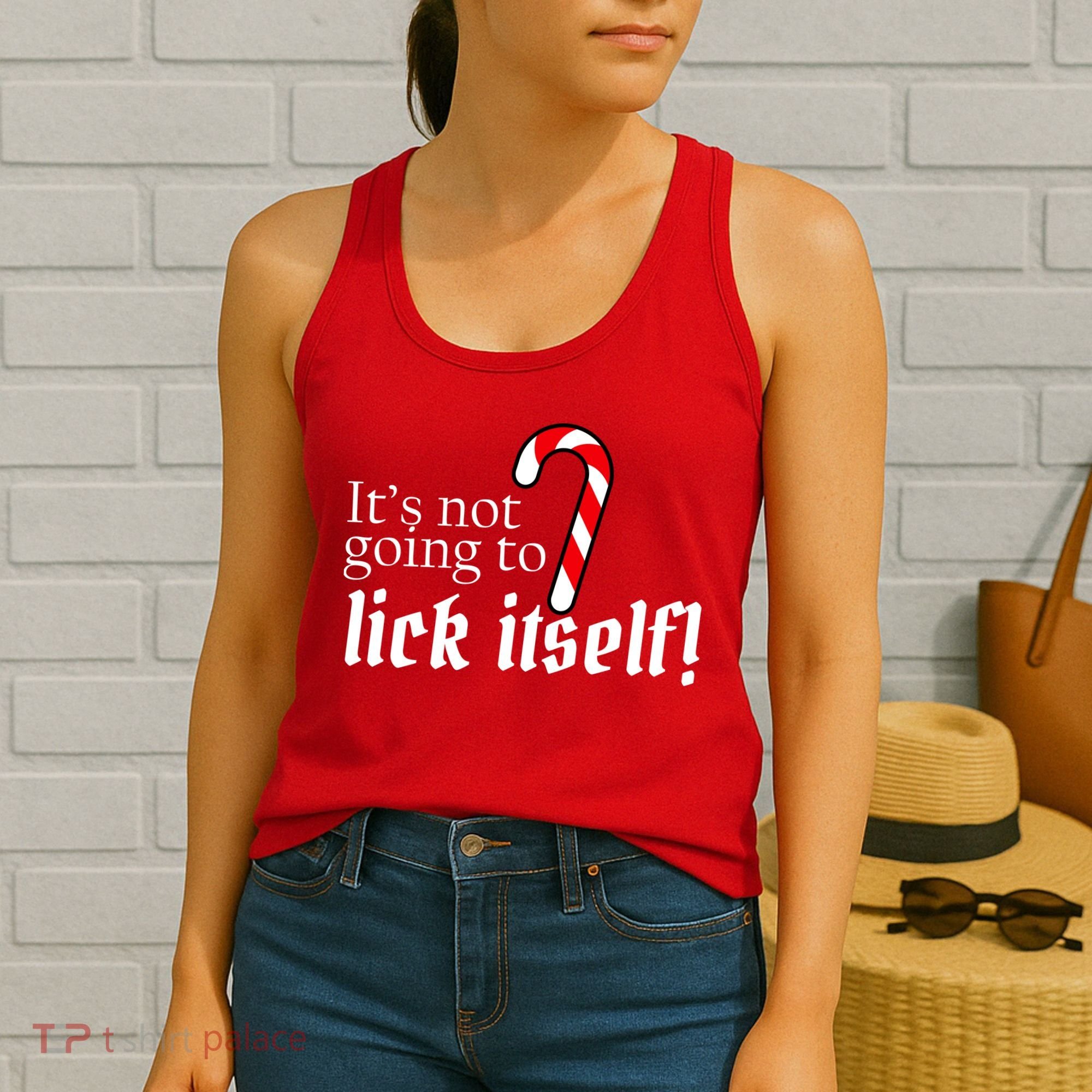 It's Not Going To Lick Itself Candy Cane Women's Tank Top