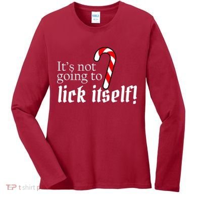 It's Not Going To Lick Itself Candy Cane Women's Long Sleeve Shirt