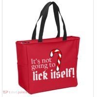 It's Not Going To Lick Itself Candy Cane Tote Bag thumb 2