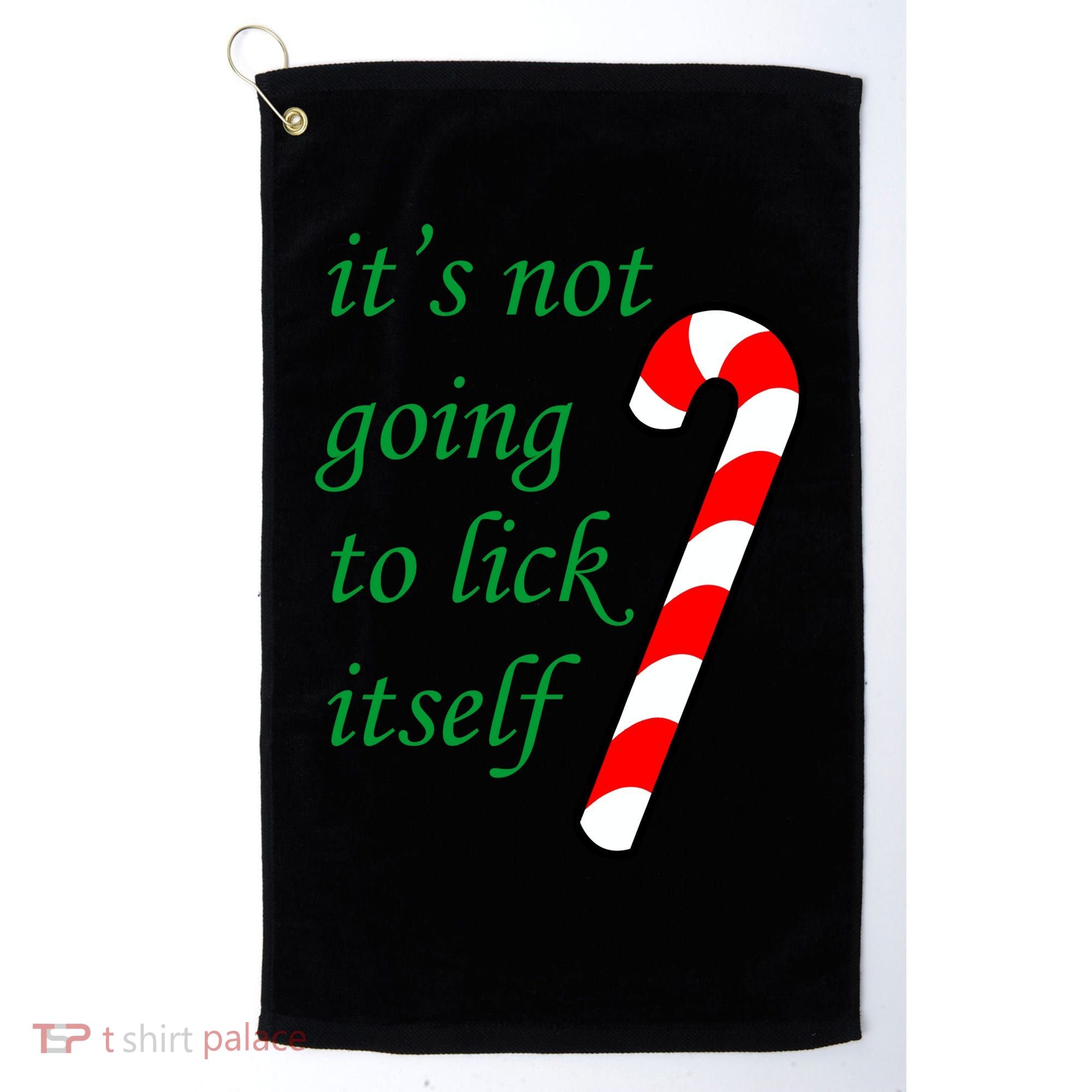 It's Not Going To Lick Itself Funny Naughty Christmas Golf Towel