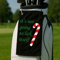 It's Not Going To Lick Itself Funny Naughty Christmas Golf Towel thumb 2