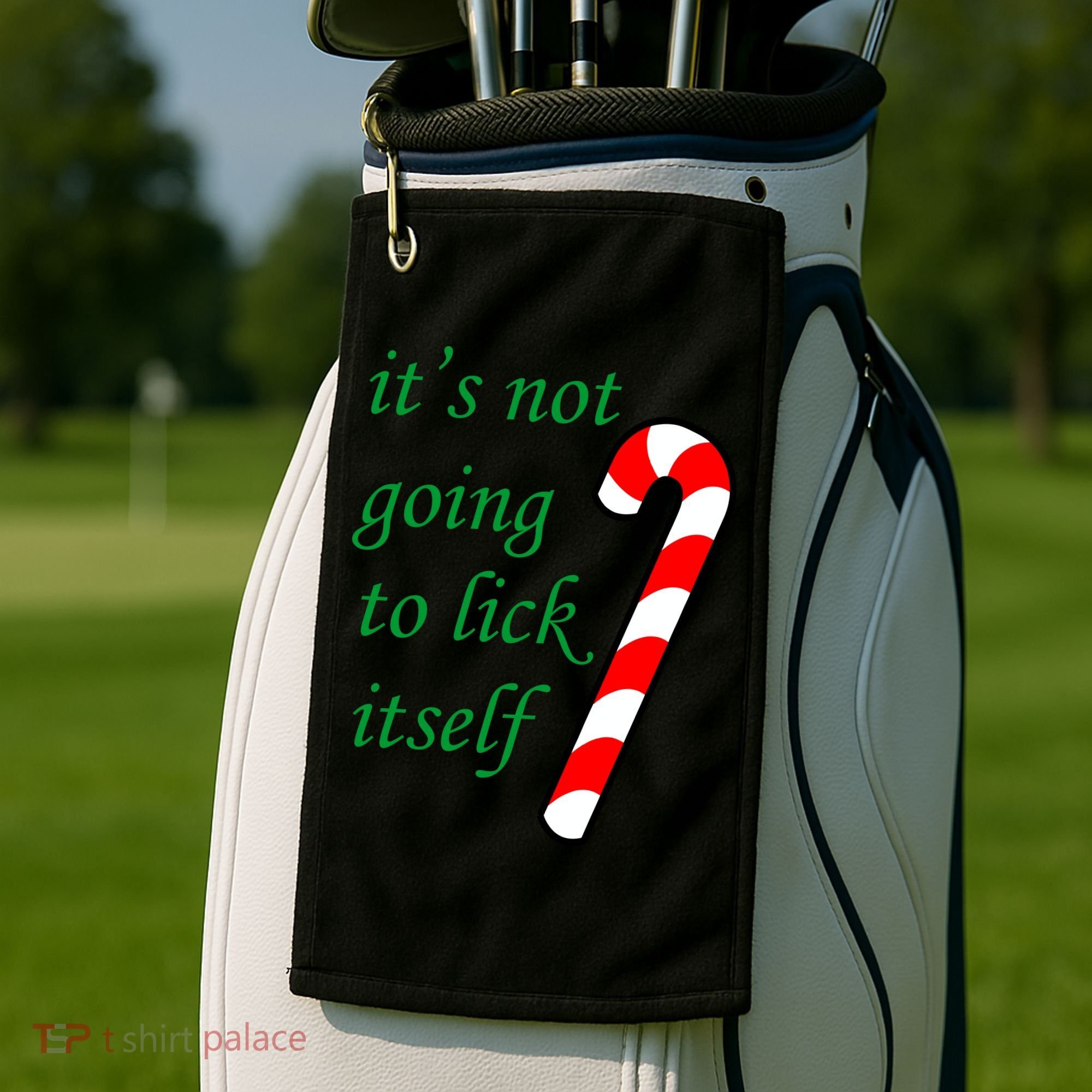 It's Not Going To Lick Itself Funny Naughty Christmas Golf Towel