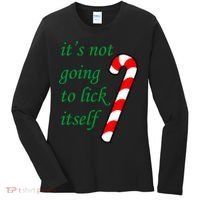 It's Not Going To Lick Itself Funny Naughty Christmas Women's Long Sleeve Shirt thumb 0