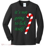 It's Not Going To Lick Itself Funny Naughty Christmas Kids Long Sleeve Shirt thumb 0