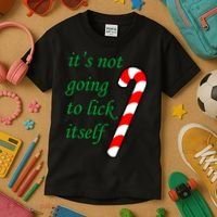 It's Not Going To Lick Itself Funny Naughty Christmas Kids T-Shirt thumb 3
