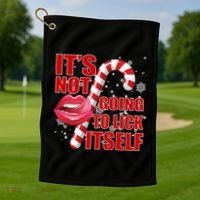 It's Not Going To Lick Itself Funny X-Mas Golf Towel thumb 1