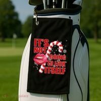It's Not Going To Lick Itself Funny X-Mas Golf Towel thumb 2