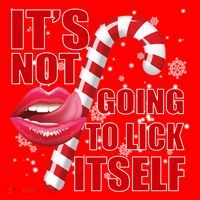 It's Not Going To Lick Itself Funny X-Mas Santa Hat thumb 1
