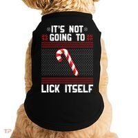It's Not Going To Lick Itself Ugly Christmas Sweater Doggie Tank thumb 0