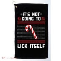 It's Not Going To Lick Itself Ugly Christmas Sweater Golf Towel thumb 0
