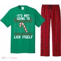 It's Not Going To Lick Itself Ugly Christmas Sweater Pajama Set thumb 0