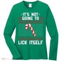 It's Not Going To Lick Itself Ugly Christmas Sweater Women's Long Sleeve Shirt thumb 0