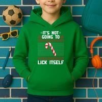 It's Not Going To Lick Itself Ugly Christmas Sweater Kids Hoodie thumb 2