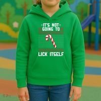 It's Not Going To Lick Itself Ugly Christmas Sweater Kids Hoodie thumb 3