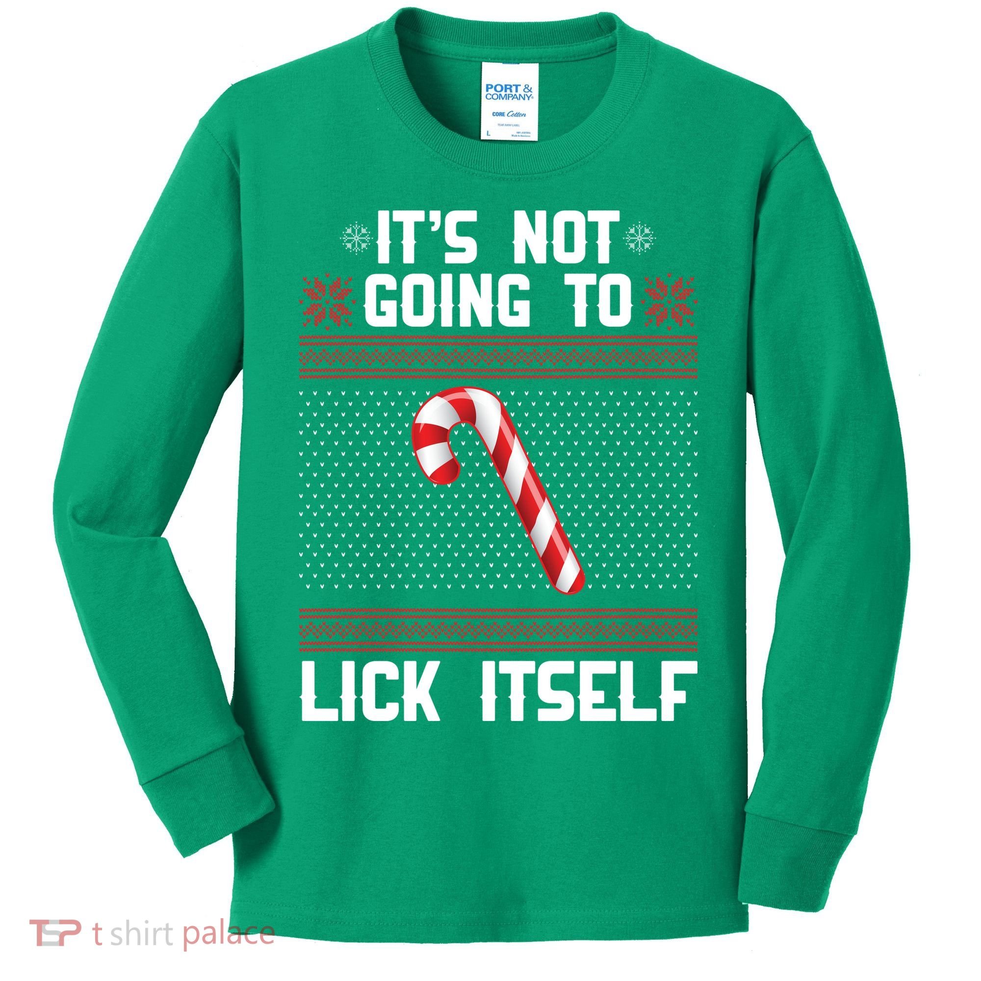 It's Not Going To Lick Itself Ugly Christmas Sweater Kids Long Sleeve Shirt