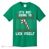 It's Not Going To Lick Itself Ugly Christmas Sweater Kids T-Shirt thumb 0
