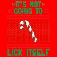 It's Not Going To Lick Itself Ugly Christmas Sweater Santa Hat thumb 1