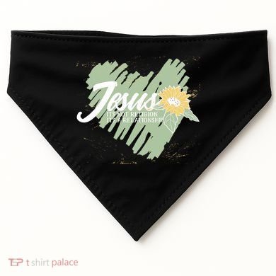 It's Not Religion It's A Relationship Heart USA-Made Doggie Bandana