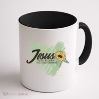 It's Not Religion It's A Relationship Heart Coffee Mug thumb 1