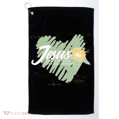 It's Not Religion It's A Relationship Heart Golf Towel